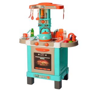 آشپزحانه بازی کودک به همراه کتری بخاردار رنگ سبز برند XIANG CHENG 008939a