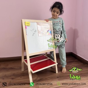 تخته وایت برد و بلک برد دو طرفه چوبی با حروف مگنتی فارسی پالیزان PALIZAN کد 21308