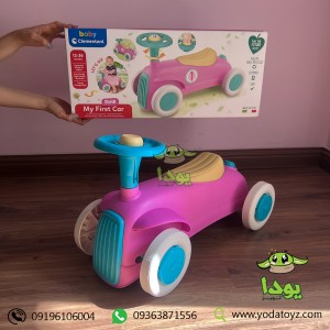ماشین سوار شدنی کودک مدل پایی برند کلمنتونی ایتالیا رنگ صورتی- baby clementoni