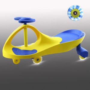 لوپ کار چرخ ژله ای چراغدار رنگ زرد با نشیمن آبی  LOOPCAR