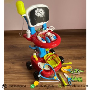 اسباب بازی میز پزشکی چرخدار با لوازم وارداتی مدل 66040 medical play set