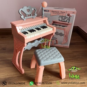 اسباب بازی پیانو دخترانه رنگ صورتی- electronic piano