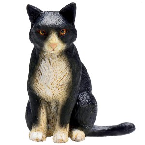 فیگور گربه سیاه و سفید نشسته برند موجو - Cat Sitting Black and White figure