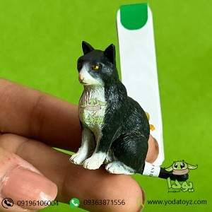 فیگور گربه سیاه و سفید نشسته برند موجو - Cat Sitting Black and White figure