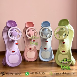 سه چرخه کودک پلاسماکار طرح جدید چرخ ژله ای و چراغدار سبد دار  plasmacar رنگ سبز