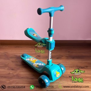 اسکوتر کودک نشیمن دار طرحدار برند Apollo رنگ سبز