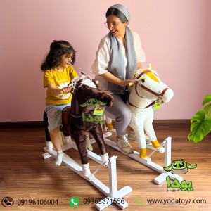 خرید راکر کودک اسب پاندولی رنگ قهوه ای