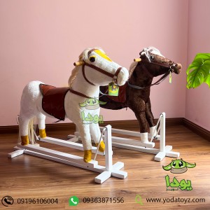 راکر کودک اسب پاندولی رنگ قهوه ای