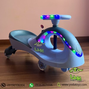 سه چرخه کودک پلاسماکار 2022 موزیکال بدنه نورانی چرخ ژله ای و چراغدار آبی-سرمه ای