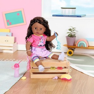 عروسک بیبی بورن مدل خواهر رنگ موی مشکی ارتفاع 43 سانتیمتری -  BABY born Sister Play & Style 43cm
