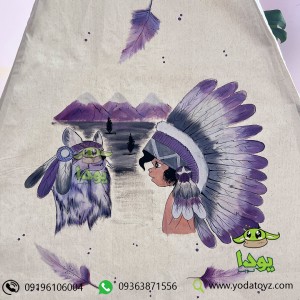 چادر بازی کودک طرح دختر سرخپوست با گربه