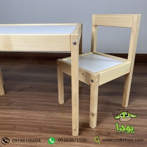 میز و صندلی چوبی کودک ایکیا (یک میز و دو صندلی)