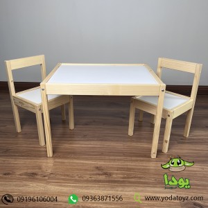 میز و صندلی چوبی کودک ایکیا (یک میز و دو صندلی)