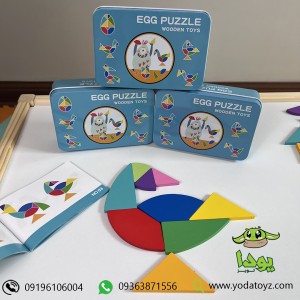 اسباب بازی پازل چوبی با جعبه فلزی مدل تخم مرغ EGG PUZZLE