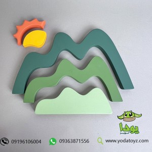 اسباب بازی پازل چوبی مدل کوه و خورشید