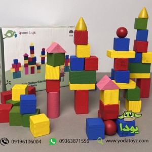 بلوک خانه سازی چوبی کودک 60 تکه
