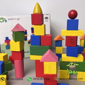 بلوک خانه سازی چوبی کودک 60 تکه