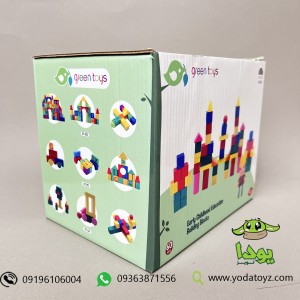 بلوک خانه سازی چوبی کودک 60 تکه