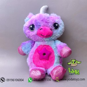 چراغ خواب عروسکی یونی کورن با افکت نوری رنگ آبی-بنفش