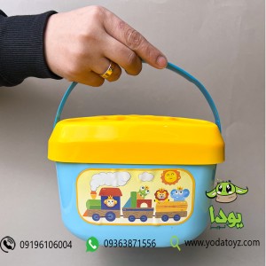 اسباب بازی  آموزشی بلوک 16 تکه سطلی مخصوص کودکان بالای 18 ماه برند هانگر he0218