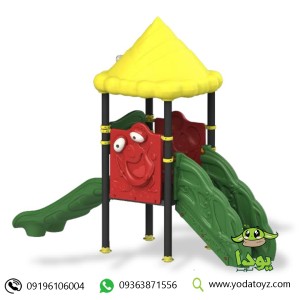 سرسره فلزی کودک با دو سرسره و پله کد PS1102
