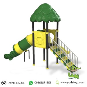 مجموعه فضای سرسره موج دار و سرسره تونلی بلند کد PS1108