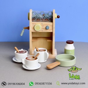 اسباب بازی دستگاه قهوه ساز چوبی با وسایل 1343