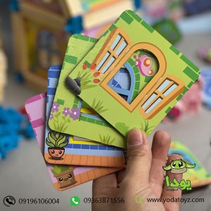 اسباب بازی خانه سازی چوبی 128 قطعه با اتصالات مدل 1341