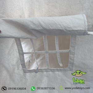 چادر بازی کودک مدل سرخپوستی طرح خرگوش خاکستری با تشک