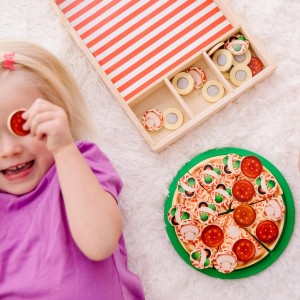 اسباب بازی پیتزا سازی چوبی 36 تکه وارداتی برند melissa and doug