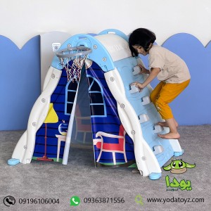 کلبه کودک پسرانه مدل هپی رنگ آبی