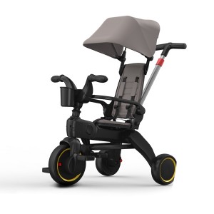 سه چرخه تاشو کودک رنگ طوسی  qplay doona