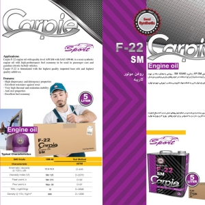 روغن موتور کارپیه F22 SM 10W-40 حجم 5 لیتری