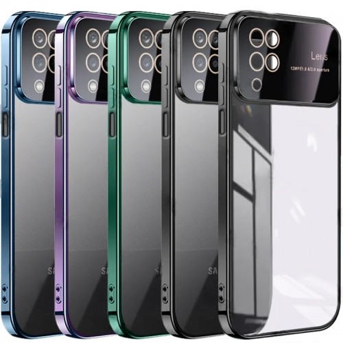 کاور مدل الکترو لنز شفاف مناسب برای گوشی موبایل سامسونگ Galaxy A12 4G /M12 / F12
