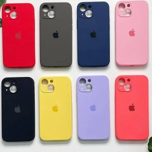 کاور مدل سیلیکونی محاف لنز دار  ( داخل مخمل ) مناسب برای گوشی موبایل اپل Iphone 13