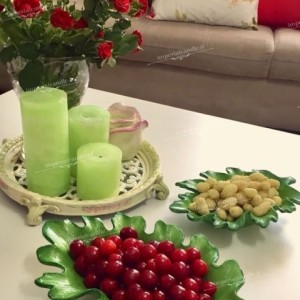شمع ست استوانه ای مرمریت رنگ سبز