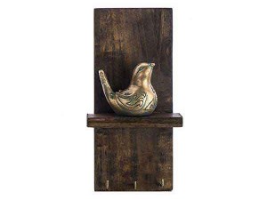جاکلیدی دیواری طرح پرنده نقره ای