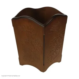 سطل و جای دستمال کاغذی چوبی طرح برگ کد BT074