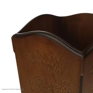 سطل و جای دستمال کاغذی چوبی طرح برگ کد BT074