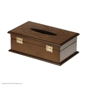 سطل و جای دستمال کاغذی چوبی طرح برگ کد BT074