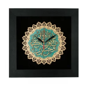 ساعت دیواری چوبی پنج تن معرق کد TJ027