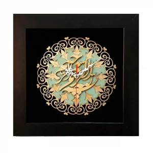 ساعت دیواری چوبی بسم الله معرق کد TJ028