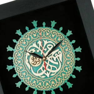 ساعت دیواری چوبی معرق کد TJ031