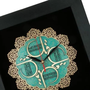 ساعت دیواری چوبی چهار قل معرق کد TJ039