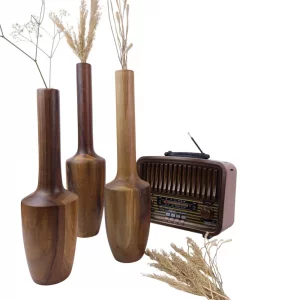 ست گلدان چوبی دکوری کنار سالن کد WD5785
