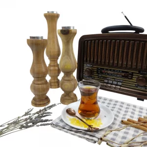 شمعدان چوبی سه عددی دکوری کد WD5765