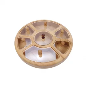 ظرف پذیرایی گرد هفت خانه چوبی کد WD5671