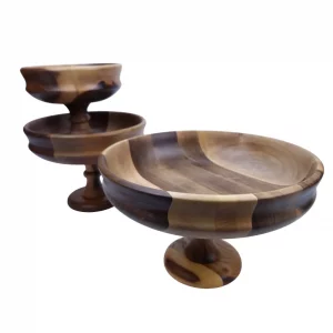 کاسه پایه دار چوبی کد WD5637