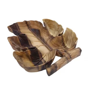 اردوخوری طرح برگ انگور رگه دار چوبی کد WD5677