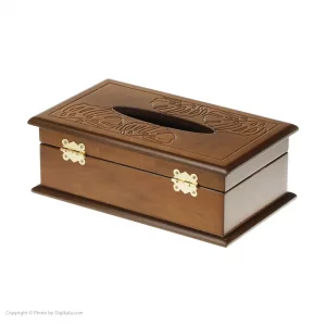 جعبه دستمال رومیزی چوبی طرح برگ کدBT047